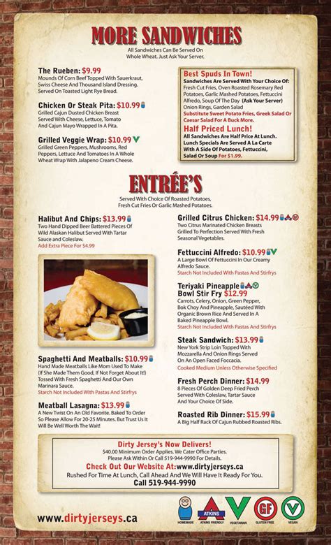 dirty jersey tavern|dirty jersey menu.